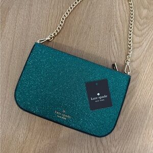 Kate Spade Teal Glitter Wristlet